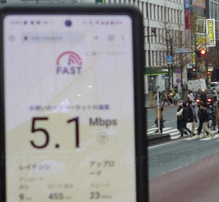 ギガぞうWi-Fi速度実測新宿区西新宿１丁目交差点付近5.1Mbps