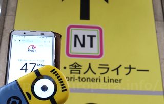 ミニオンWi-Fiｉ東京速度計測結果画像荒川区西日暮里駅47Mbps